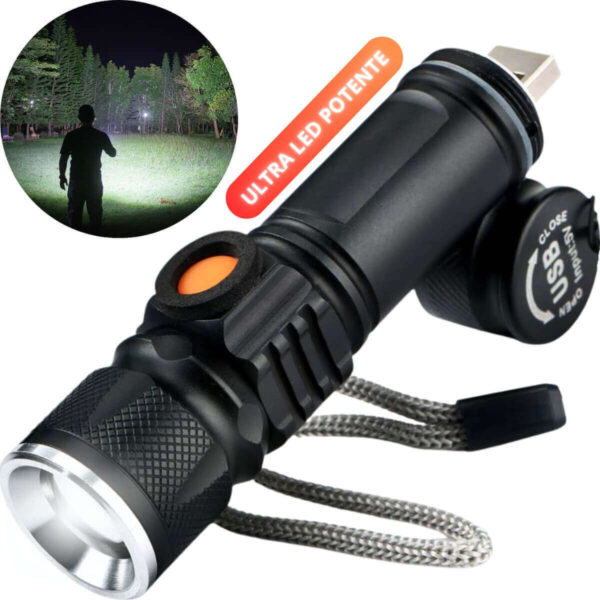 Lanterna Tatica 880000w Militar Longo Alcance T6 Usb - Imagem 2