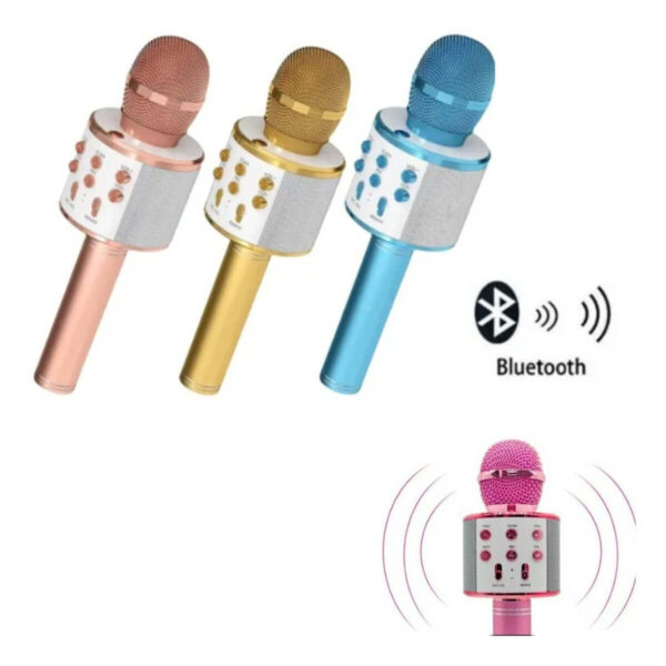 Microfone Bluetooth Karaoke Sem Fio Youtuber Reporter Cores - Imagem 11