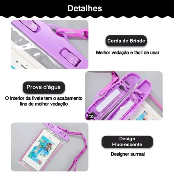 Bolsa Case Prova Dágua Celular Universal Impermeável Oferta - Imagem 14