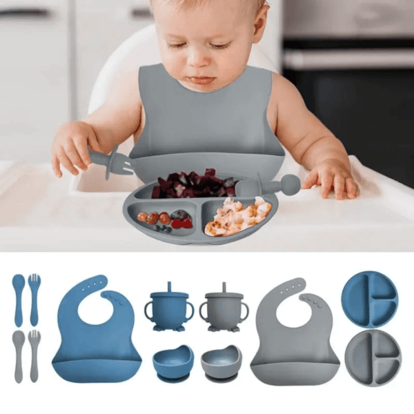 Kit Silicone Introdução Alimentar 6 Pçs Ventosa Blw Bpa Free - Imagem 3