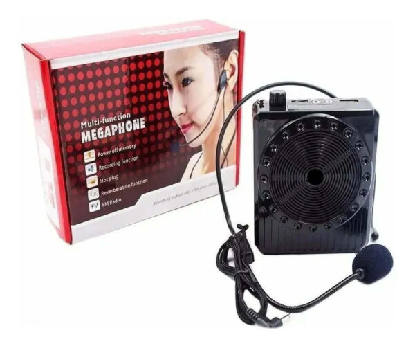 Megafone Amplificador Professor Voz Microfone Radio Fm Usb - Imagem 3