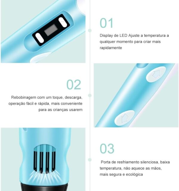 Caneta 3d Impressora Profissional 12v Com Filamentos + Fonte - Imagem 15