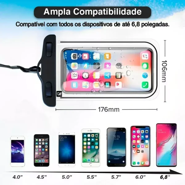 Bolsa Case Prova Dágua Celular Universal Impermeável Oferta - Imagem 13