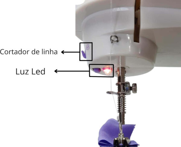 Mini máquina de costura reta CounterTech FH-SM202 portátil branca 110V/220V - Imagem 3