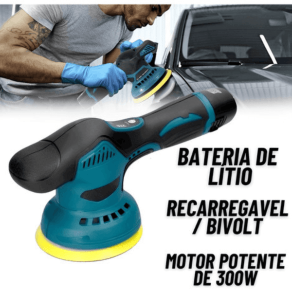 Lixadeira Politriz Sem Fio 12v Portátil Bateria 5000 Rpm - Imagem 3