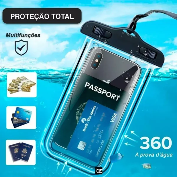 Bolsa Case Prova Dágua Celular Universal Impermeável Oferta - Imagem 3