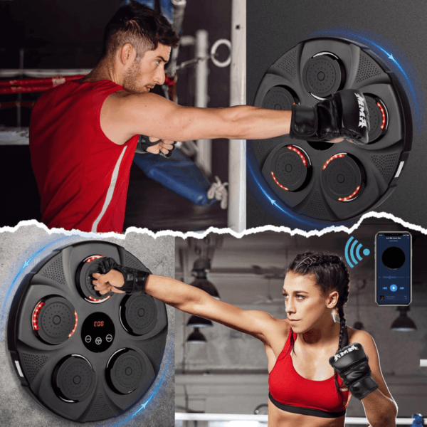 Máquina de boxe musical inteligente montada na parede de cor preta - Imagem 2