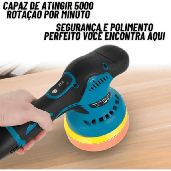 Lixadeira Politriz Sem Fio 12v Portátil Bateria 5000 Rpm - Imagem 2