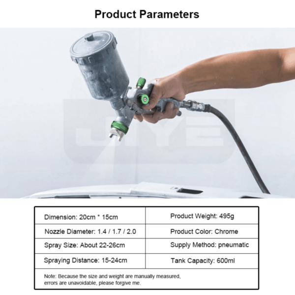 Profissional HVLP Pistola de Pintura Kit 600ml 1.4mm - Imagem 4