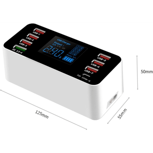 Carregador Usb Rápido Com Porta Qc3.0 40w Estação De Carrega - Imagem 7