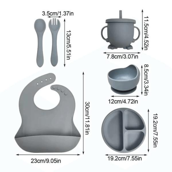 Kit Silicone Introdução Alimentar 6 Pçs Ventosa Blw Bpa Free - Imagem 8