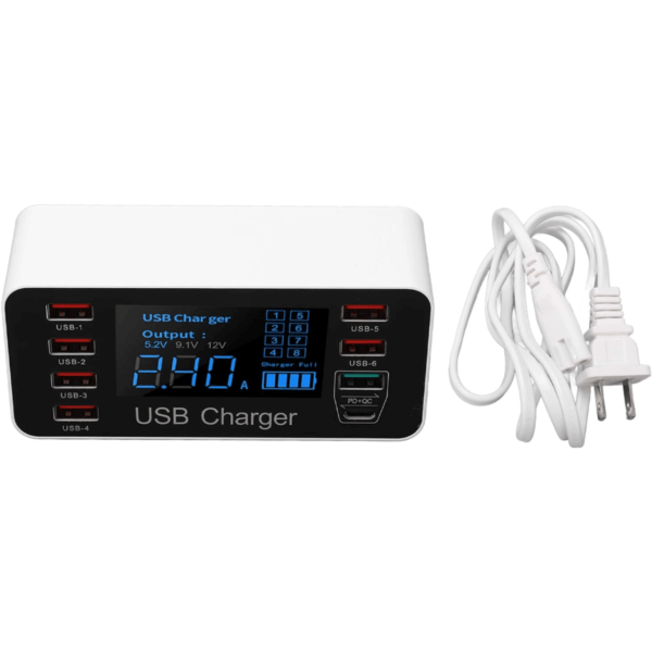 Carregador Usb Rápido Com Porta Qc3.0 40w Estação De Carrega - Imagem 8