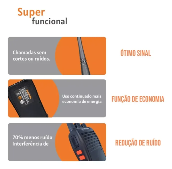 Kit 2 Radio Walk Talk Comunicador 16 Ch 12km Baofeng 777s Ht - Imagem 8