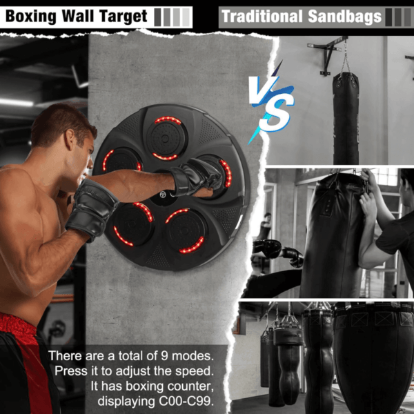 Máquina de boxe musical inteligente montada na parede de cor preta - Imagem 10