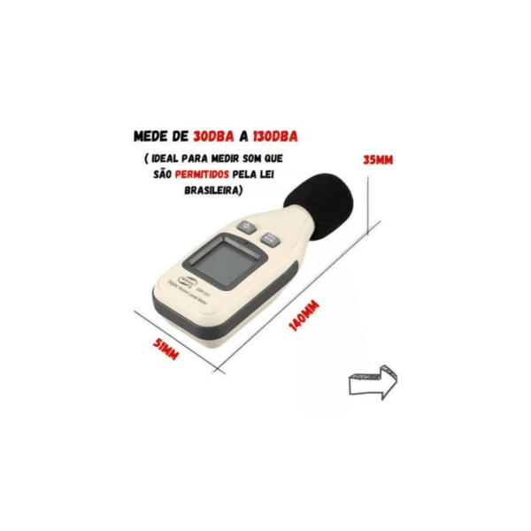 Decibelimetro Profissional Digital Mede Som E Rúido Novo - Imagem 5