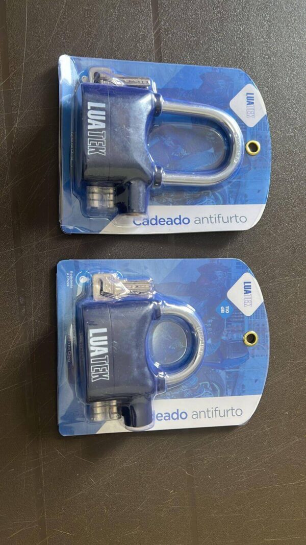 Cadeado Antifurto Lua Tek C/ Som 3 Chaves Resistente À Chuva