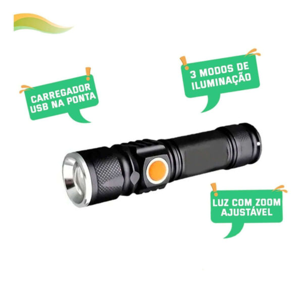 Lanterna Tatica 880000w Militar Longo Alcance T6 Usb - Imagem 3