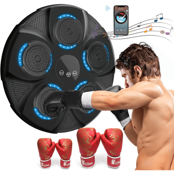 Máquina de boxe musical inteligente montada na parede de cor preta - Imagem 7