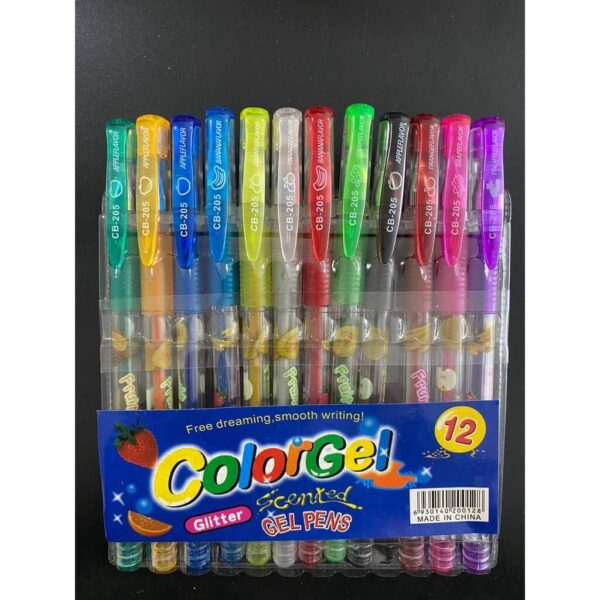 Caneta Gel Com Aroma de frutas e Glitter