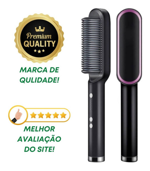 Escova Profissional Pente Alisadora 3 Em 1 Seca Modela Cabelo - Imagem 5