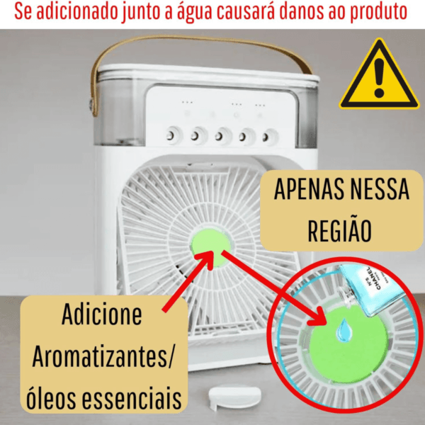 Ventilador Portátil grande de mesa Umidificador Climatizador Led Água e Gelo 3 Velocidades Led Início / Umidificadores & Ventiladores / Ventilador Portátil grande de mesa U - Imagem 6