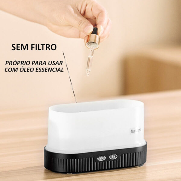 Difusor Aromatizador Umidificador Chamas Ar Óleos Essenciais - Imagem 13