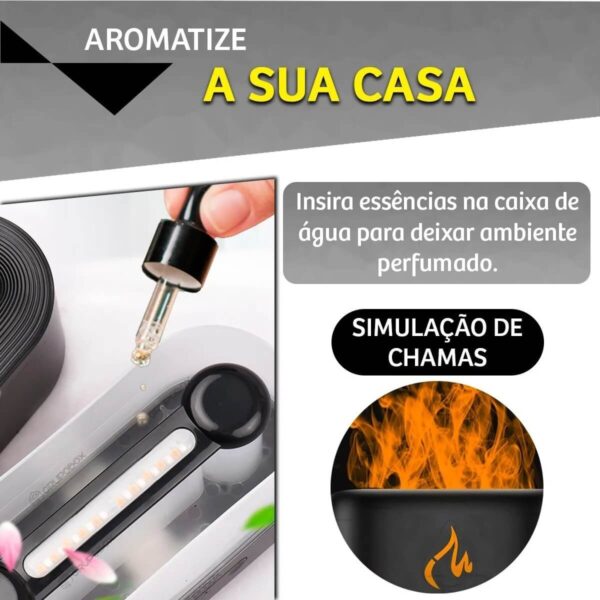 Difusor Aromatizador Umidificador Chamas Ar Óleos Essenciais - Imagem 8