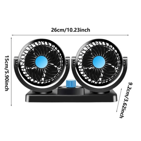 Ventilador portátil Carro Duplo Cabeça Ventilador - Imagem 2