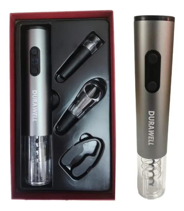 Kit Abridor Vinho Automático À Pilha Com Acessórios Cor Prata - Imagem 2