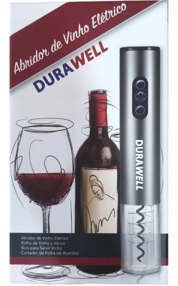 Kit Abridor Vinho Automático À Pilha Com Acessórios Cor Prata - Imagem 3