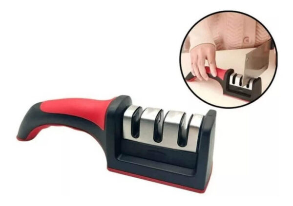 Afiador Amolador De Facas E Tesouras 3 In 1 Profissional Top - Imagem 8