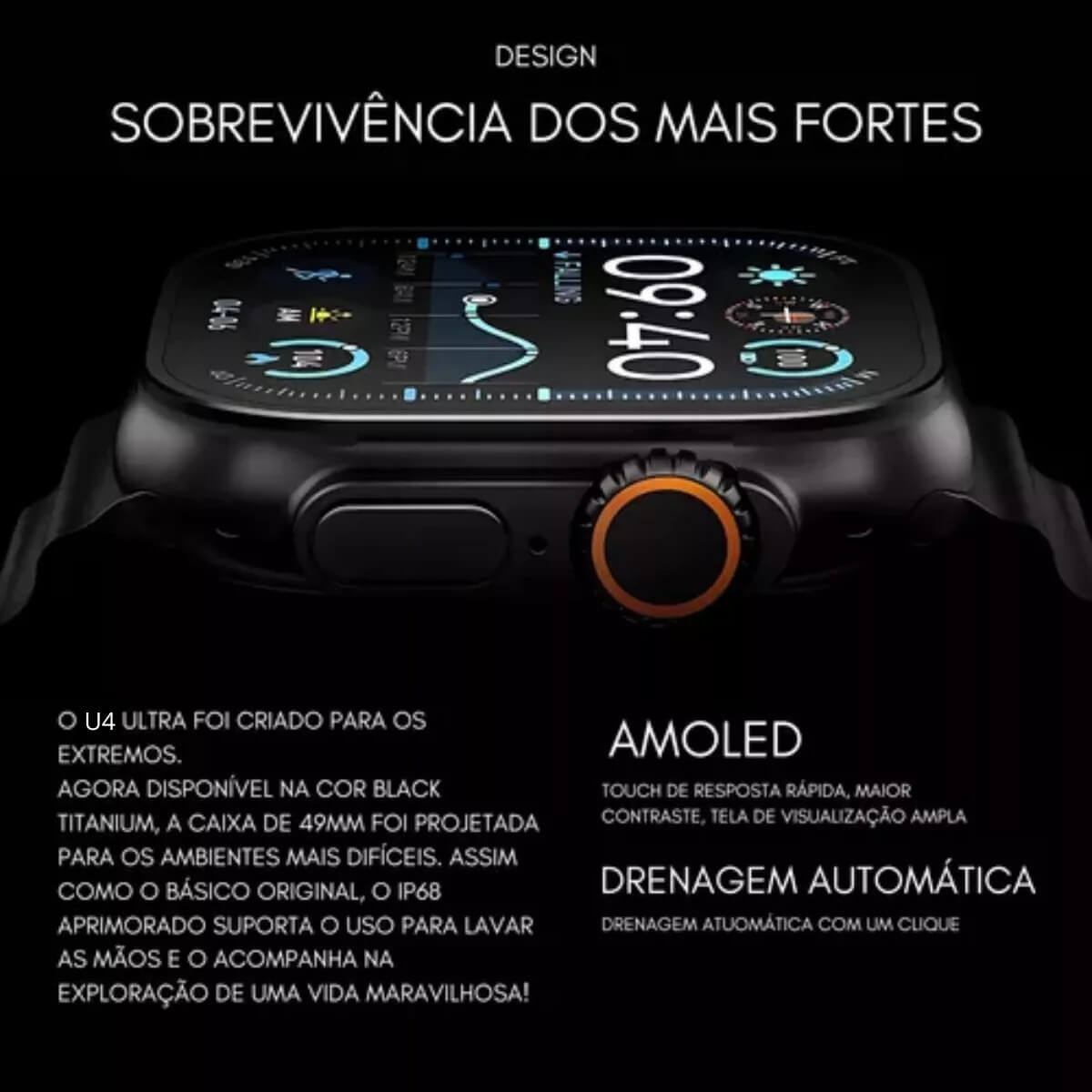 Smartwatch Microwear Ultra 4 Plus 49mm Serie 10 2GB Tela Amoled Lançamento - Imagem 8