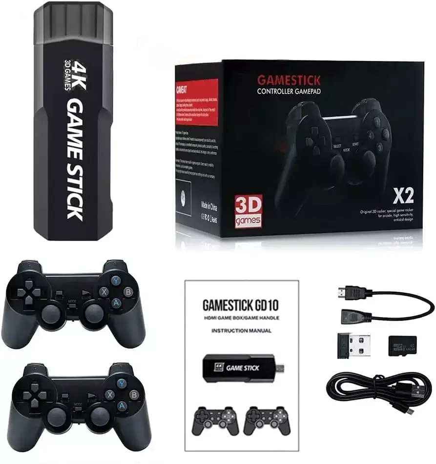 Game Stick 4K Retro Gd10 35.000 Jogos 2 Controles Sem Fio Original