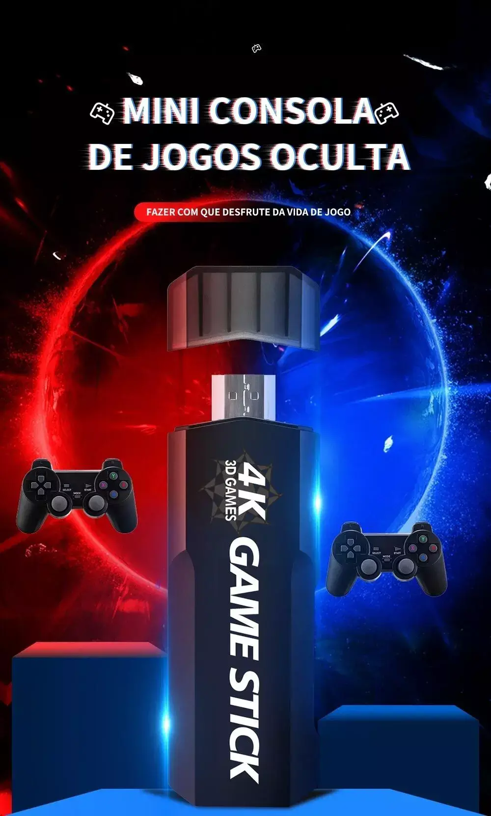 Game Stick 4K Retro Gd10 35.000 Jogos 2 Controles Sem Fio Original - Imagem 2